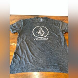 Volcom Gray Short Sleeve Tee with Iconic Stone Logo